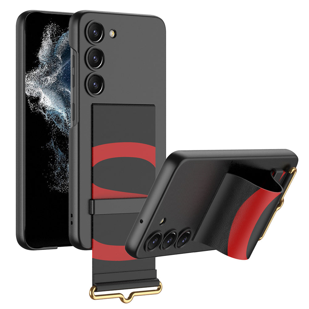 GKK Til Samsung Galaxy S23 Skjult Kickstand Bagcover PU Lædercoated Hard PC Telefon Case GKK Til Samsung Galaxy S23 Skjult Kickstand Bagcover PU Lædercoated Hard PC Telefon Case